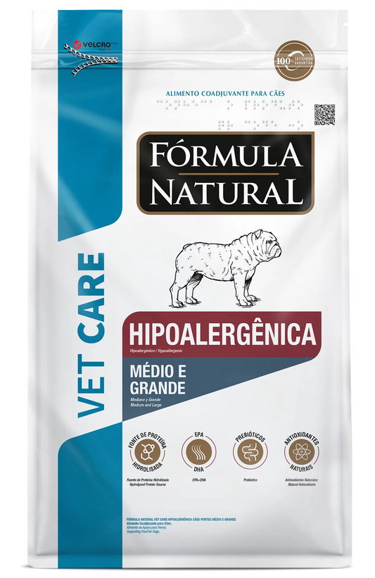 Fórmula Natural Vet Care Hipoalergênica 2k Raza Mediana y Grande