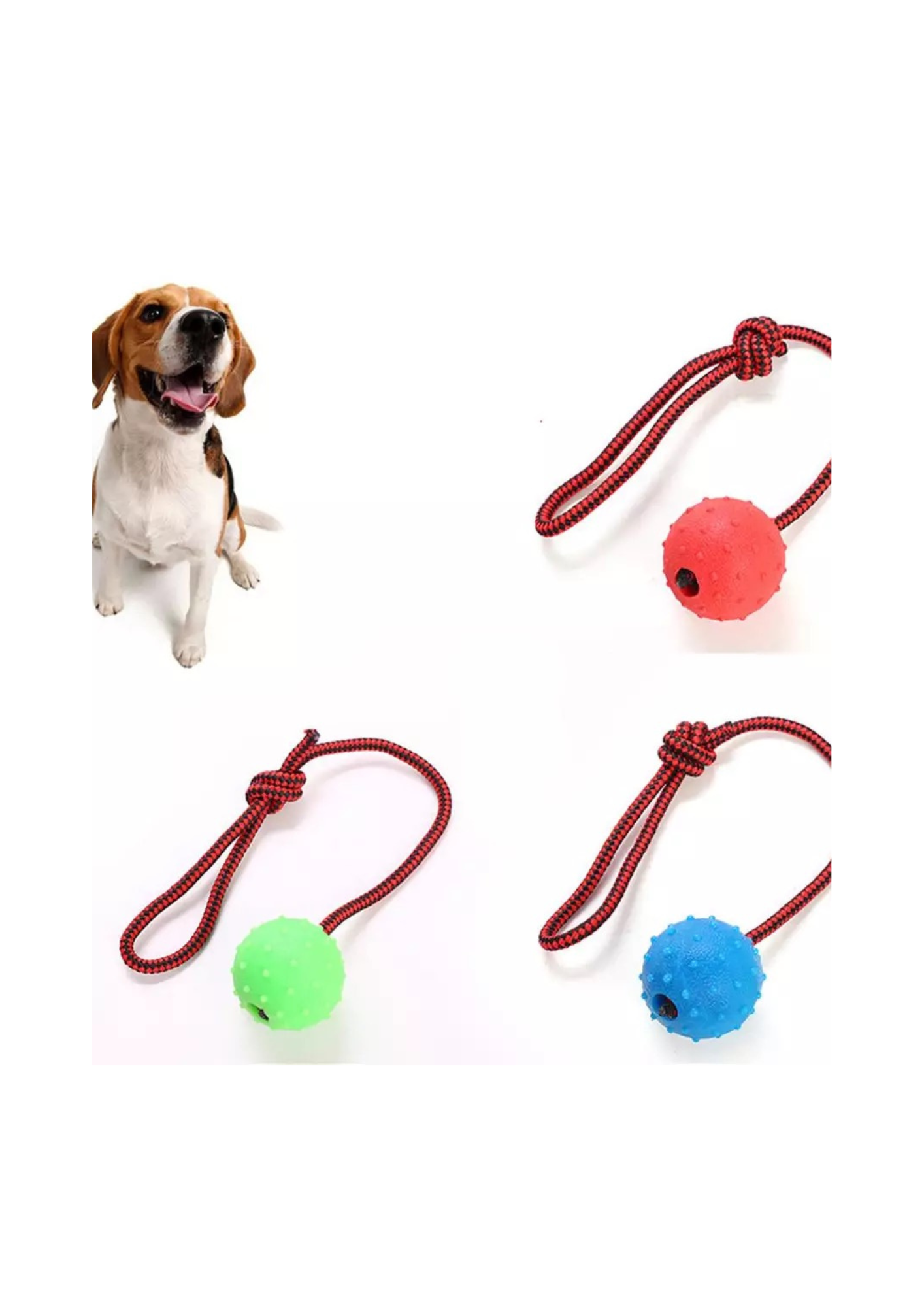 Juguete macizo pelota cuerda mediana